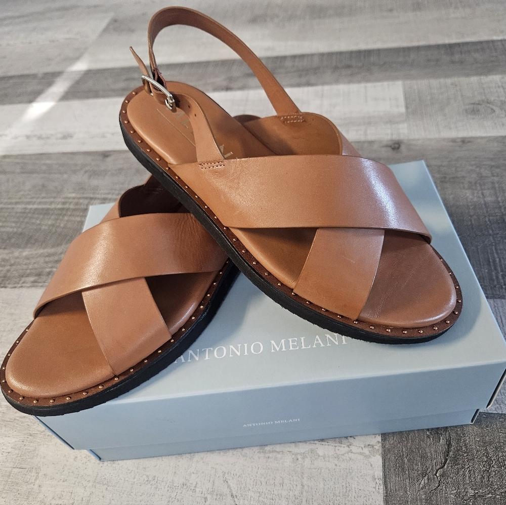 ANTONIO MELANI Brown Leather Sandals